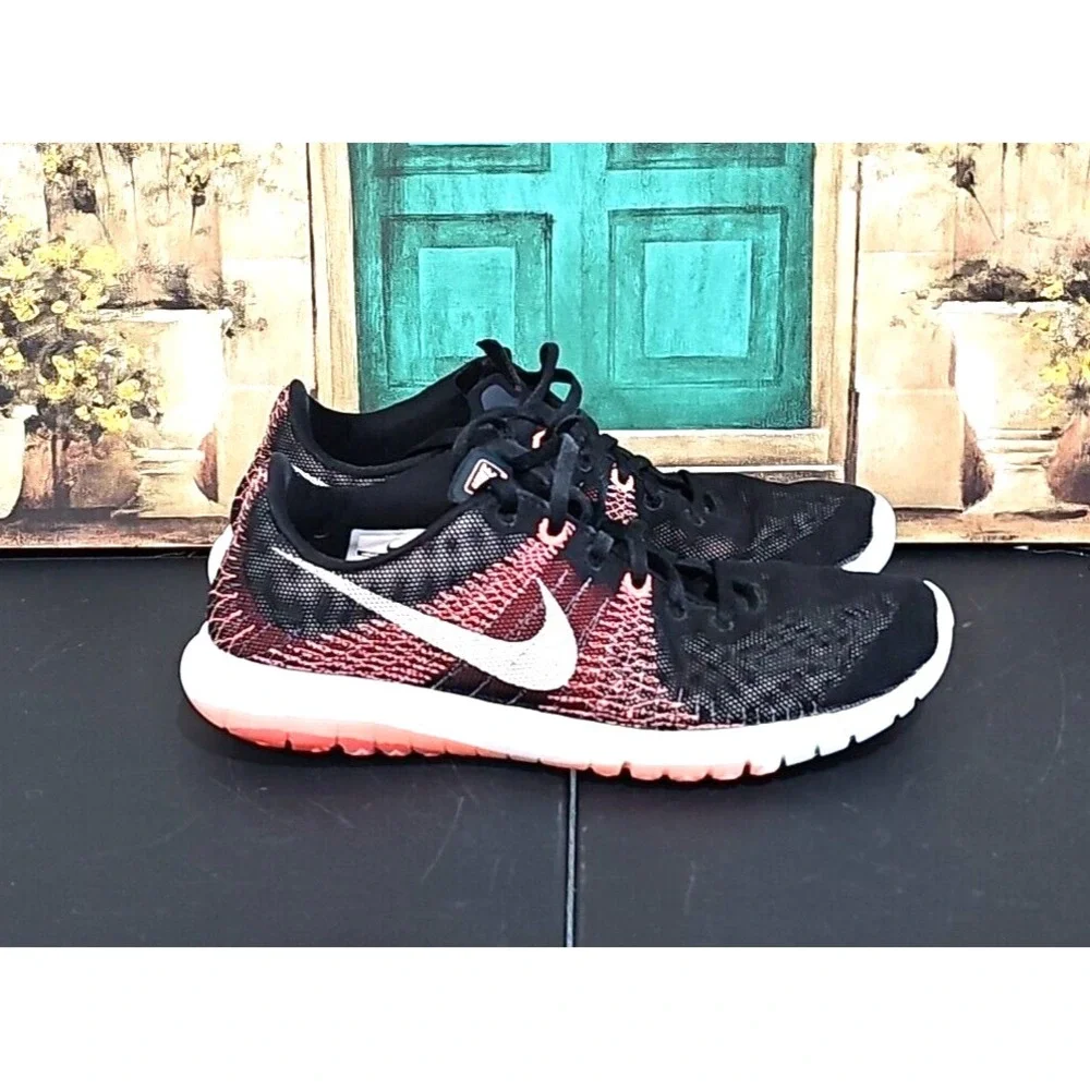 Nike Flex Fury Womens‎ Size 8.5 Black Athletic Running Shoes Sneakers 705299-001